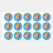 Popcorn cartoon illustratie labels (Vel)