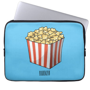 Popcorn cartoon illustratie laptop sleeve
