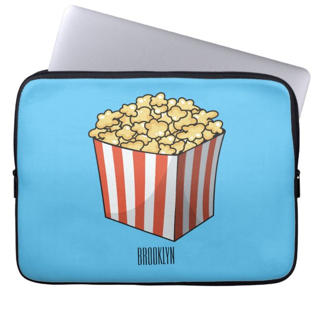 Popcorn cartoon illustratie laptop sleeve (Voorkant)