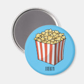 Popcorn cartoon illustratie magneet (Voorkant / Achterkant)