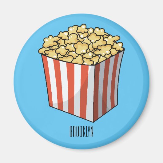Popcorn cartoon illustratie magneet (Voorkant)