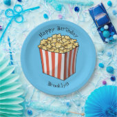 Popcorn cartoon illustratie papieren bordje (Feest)