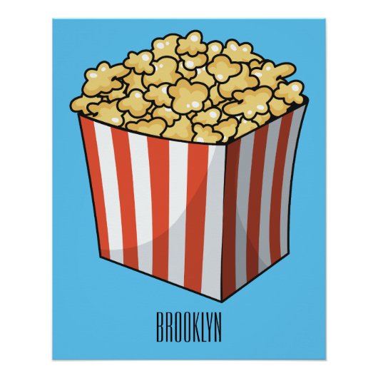 Popcorn cartoon illustratie perfect poster (Voorkant)
