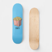 Popcorn cartoon illustratie persoonlijk skateboard (Voorkant)