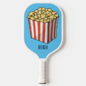 Popcorn cartoon illustratie pickleball paddle (Achterkant)