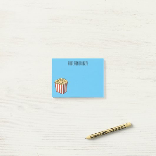 Popcorn cartoon illustratie post-it® notes (Op bureau)