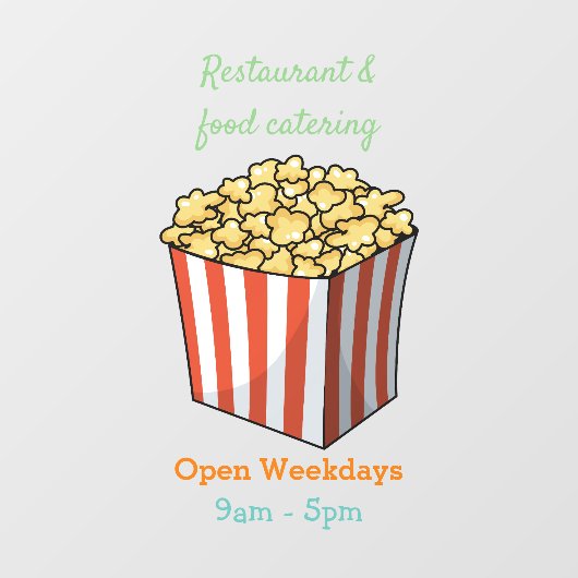 Popcorn cartoon illustratie raamsticker (Vel)