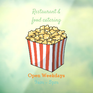 Popcorn cartoon illustratie raamsticker