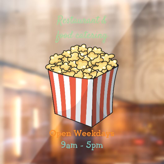 Popcorn cartoon illustratie raamsticker (Vel 2)