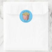 Popcorn cartoon illustratie ronde sticker (Tas)