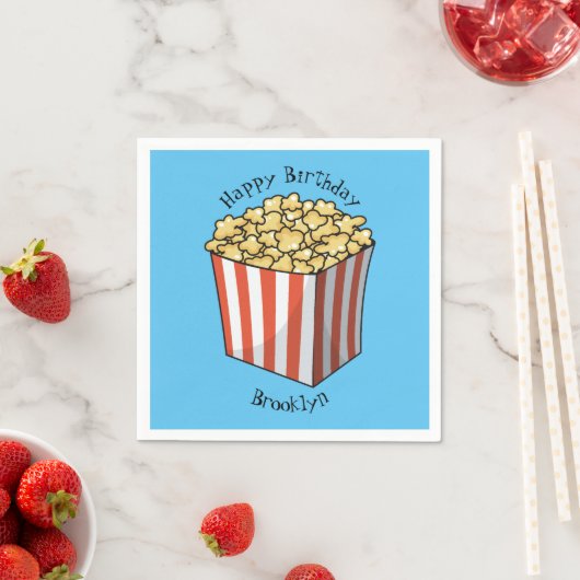 Popcorn cartoon illustratie servet (Insitu)