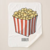 Popcorn cartoon illustratie sherpa deken (Voorkant)
