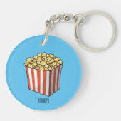 Popcorn cartoon illustratie sleutelhanger (Achterkant)