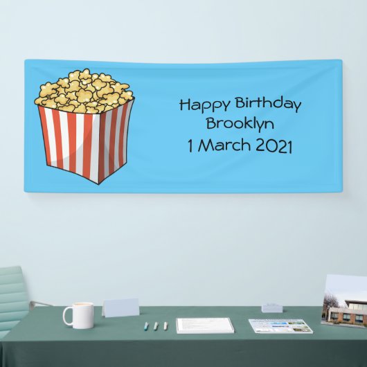 Popcorn cartoon illustratie spandoek (Beurs)