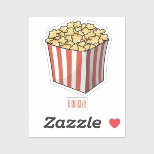 Popcorn cartoon illustratie sticker (Vel)