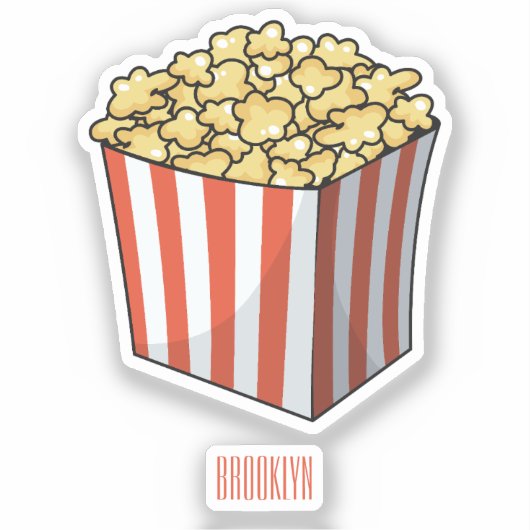 Popcorn cartoon illustratie sticker (Voorkant)