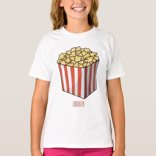 Popcorn cartoon illustratie t-shirt (Voorkant)