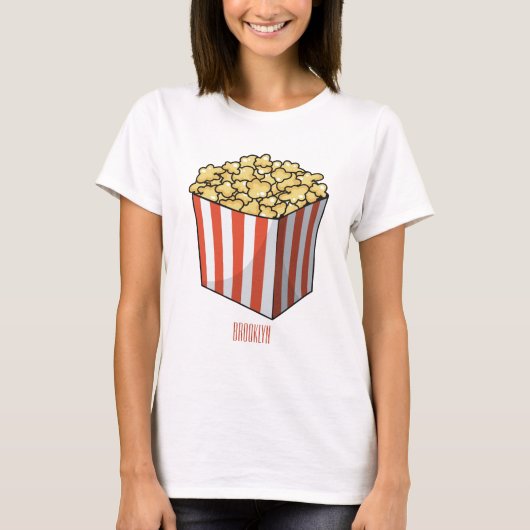 Popcorn cartoon illustratie t-shirt (Voorkant)