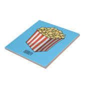 Popcorn cartoon illustratie tegeltje (Zijkant)