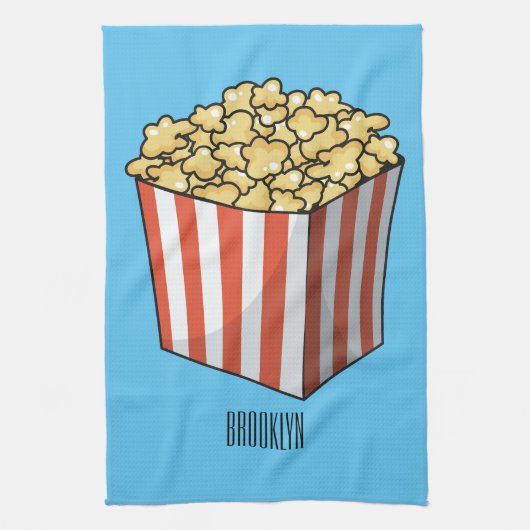 Popcorn cartoon illustratie theedoek (Verticaal)