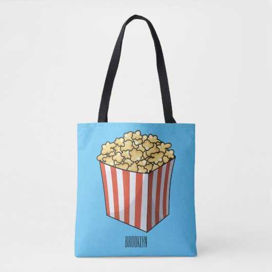 Popcorn cartoon illustratie tote bag (Voorkant)