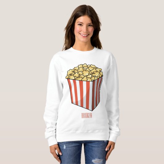 Popcorn cartoon illustratie trui (Voorkant volledig)