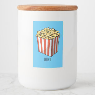 Popcorn cartoon illustratie voedselcontainer etiket