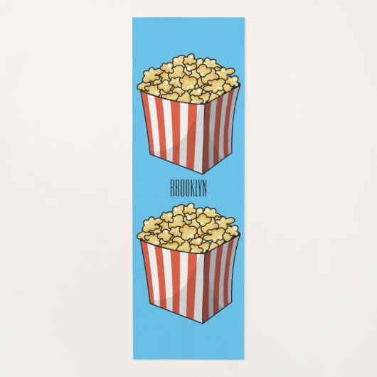 Popcorn cartoon illustratie yogamat (Voorkant)