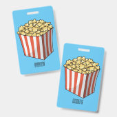 Popcorn cartoonillustratie badge (Voor- en achterkant)