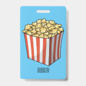 Popcorn cartoonillustratie badge (Achterkant)