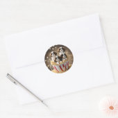 Popcorn Cavalier Spaniel Puppies, Ronde Sticker (Envelop)