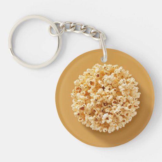 Popcorn Circle met een bruine achtergrond Sleutelhanger (Voorkant)