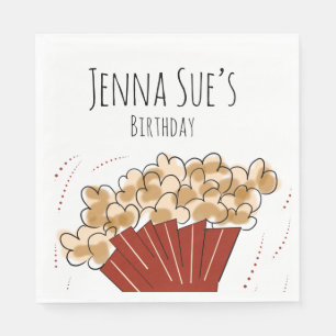 Popcorn Doodle Film Buitenfeest Verjaardag Servet
