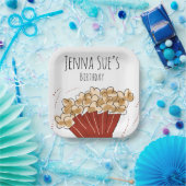 Popcorn Doodle Movie Outdoor Party Birthday Papieren Bordje (Feest)