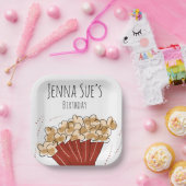 Popcorn Doodle Movie Outdoor Party Birthday Papieren Bordje (Feest)