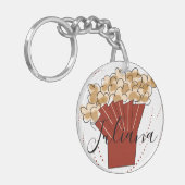 Popcorn Doodle Script Naam  Sleutelhanger (Voorkant Links)