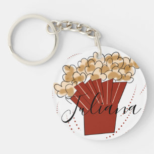Popcorn Doodle Script Naam  Sleutelhanger