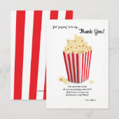 Popcorn doos Dank je wel Kaart (Voorkant / Achterkant)