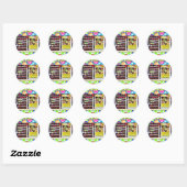 Popcorn en appelbeignets ronde sticker (Vel)