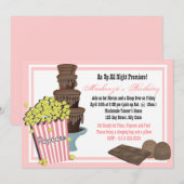 Popcorn en chocolade film Sleepover Kaart (Voorkant / Achterkant)