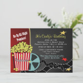 Popcorn en een film slapen voorbij kaart (Staand voorkant)