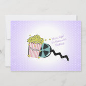 Popcorn en een film Sleepover Paarse Kaart (Achterkant)