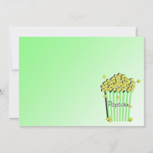 Popcorn en een groene film kaart (Achterkant)