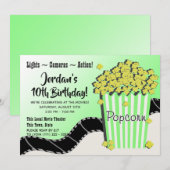 Popcorn en een groene film kaart (Voorkant / Achterkant)