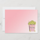 Popcorn en een roze film kaart (Achterkant)