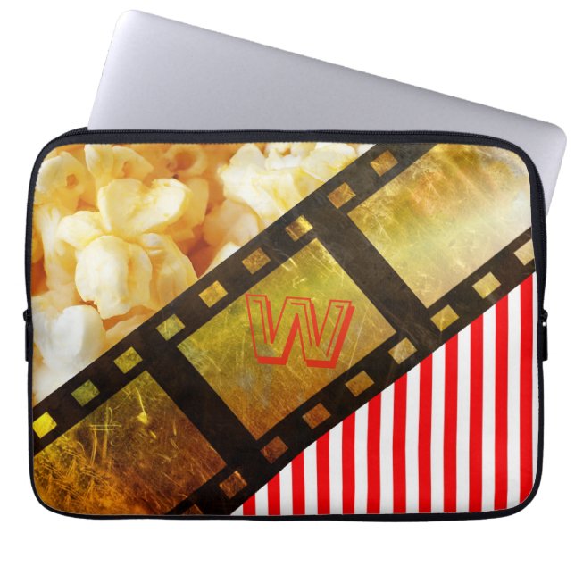 Popcorn en film reel film 13" laptop sleeve (Voorkant)