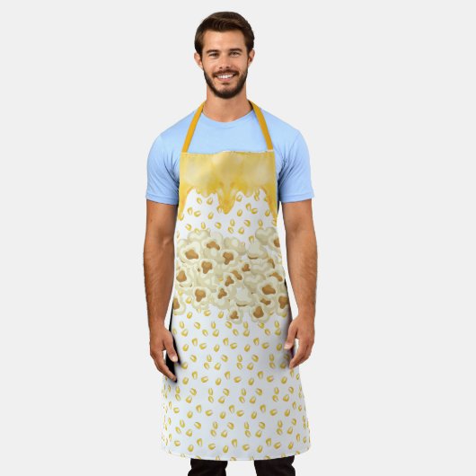 Popcorn en gesmolten boter schort (Gedragen)