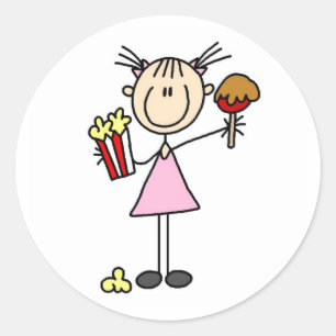Popcorn en karamel appel op de Fair Sticker