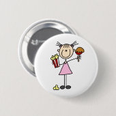 Popcorn en karamelappel op de faire Button (Voorkant /achterkant)