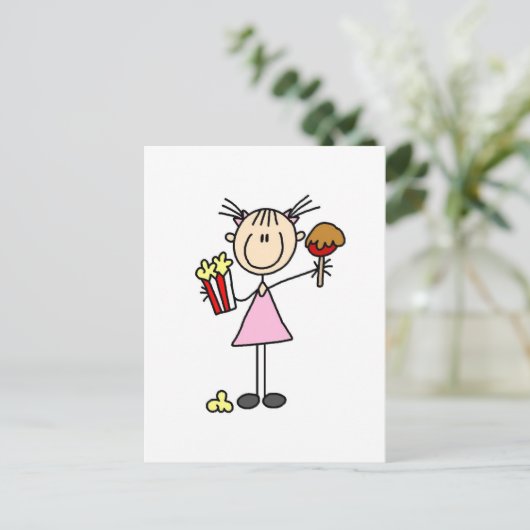 Popcorn- en katoenoverhemden en -Snoepjes Briefkaart (Staand voorkant)